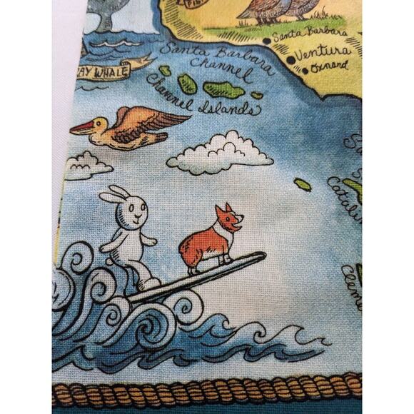 CALIFORNIA MAP SOUVENIR KITCHEN TEA TOWEL, 18X28" 100% COTTON NEW Cute Design - Picture 2 of 8